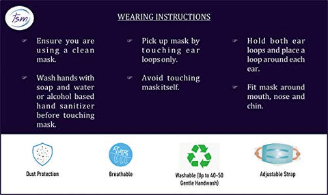 TSM Joy Washable and Reusable 3 Layer Cloth Mask