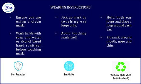 TSM Christmas Ash Washable and Reusable 3 Layer Cloth Mask
