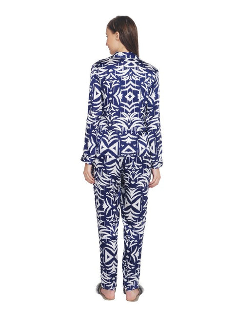 Lisa Women's Satin Floral Top & Pajama Set