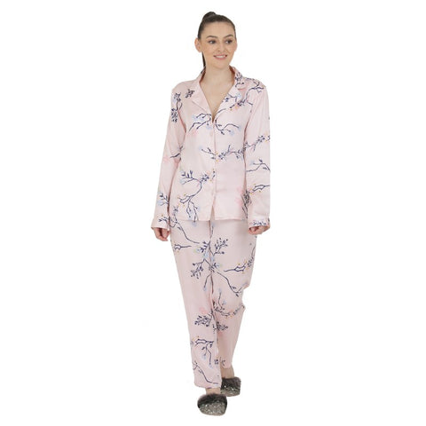 Dreams Women's Satin Floral Top & Pajama Set