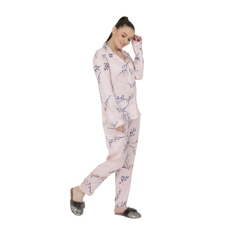 Dreams Women's Satin Floral Top & Pajama Set