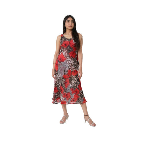 Red Floral Reversible Dress