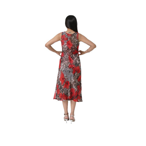 Red Floral Reversible Dress