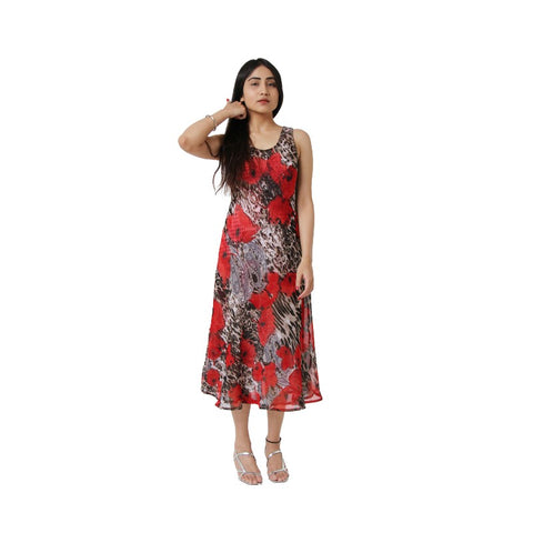 Red Floral Reversible Dress