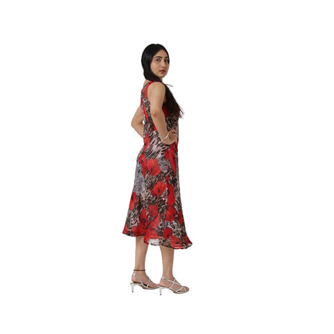 Red Floral Reversible Dress
