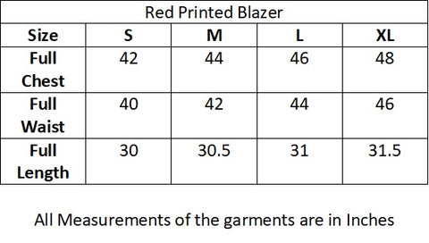Red Printed Blazer