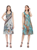 Beige & Turquoise Reversible Dress