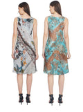 Beige & Turquoise Reversible Dress