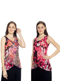 Pink & Red Reversible Asymetrical Top