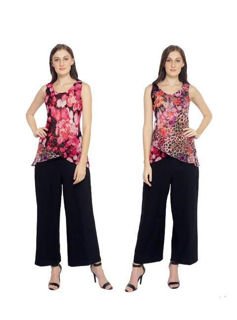 Pink & Red Reversible Asymetrical Top