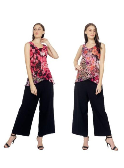Pink & Red Reversible Asymetrical Top