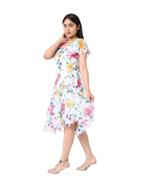 Ama White Floral Dress