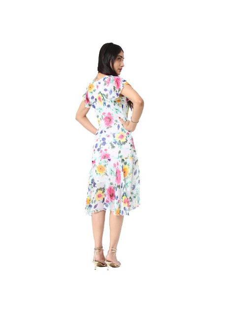 Ama White Floral Dress